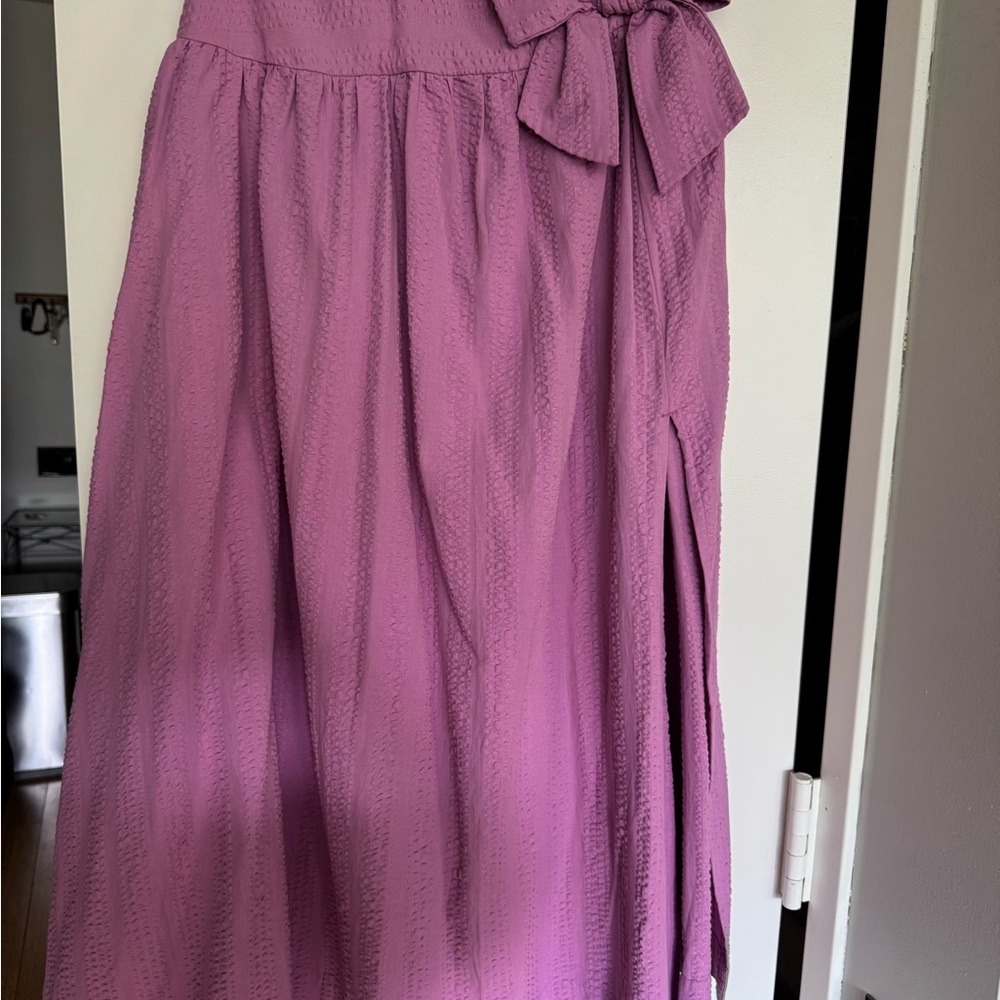 Free People Pink Maxi Skirt with Bow